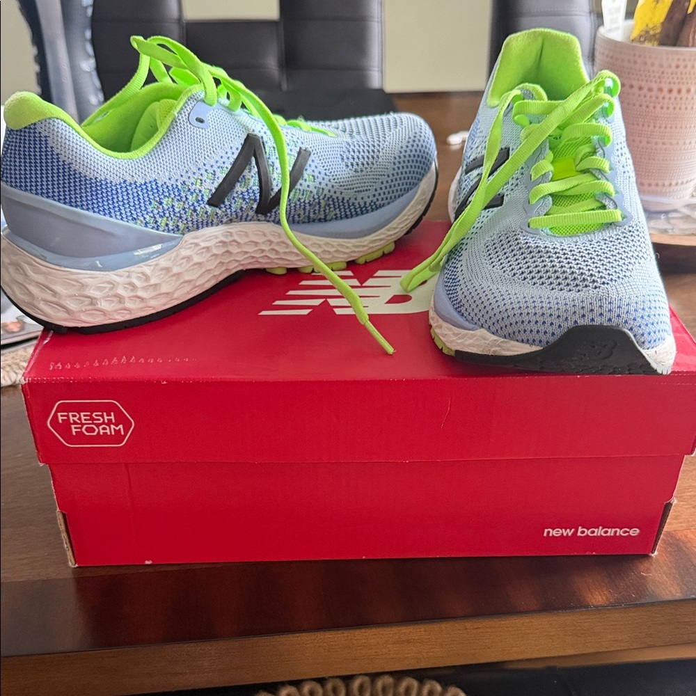 New Balance Kids' Sneakers in Blue and Neon Green